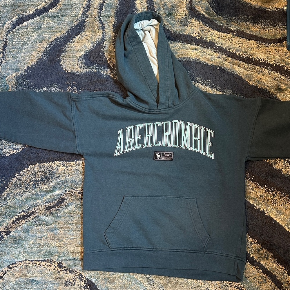 Abercrombie & Fitch Men's Dark Green Hoodie